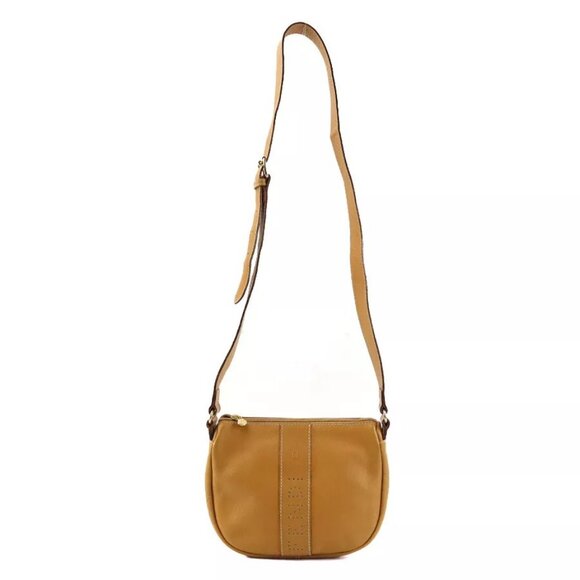 Auth FENDI Crossbody Shoulder Bag Brown Leather/Goldtone - Picture 1 of 16